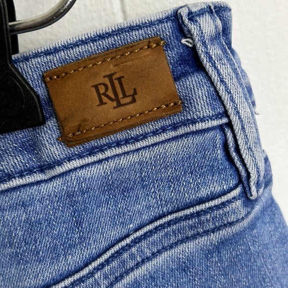LAUREN RALPH LAUREN Embroidered Crop JEANS 22W Stretch Denim Boho 40 X 23 Stitch - Picture 8 of 16